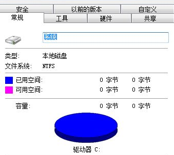 WinPE 环境下 C 盘磁盘空间大小变为 0 字节