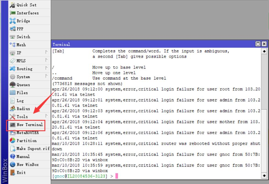 ROS 路由器恢复出厂设置