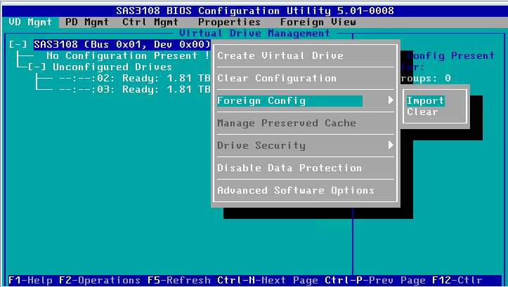将 Dell 服务器 RAID 磁盘状态从 foreign 改为 ready