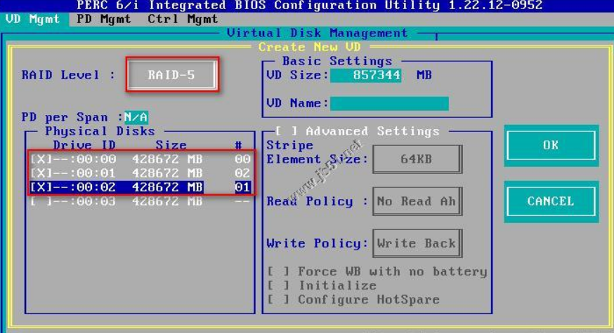 Dell PowerEdge R730 服务器配置 Raid 5 策略