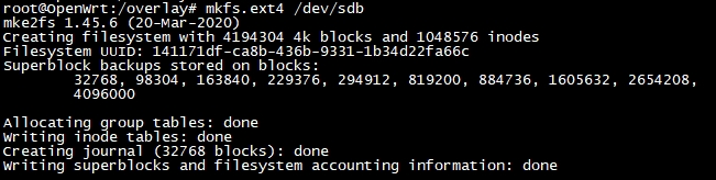 OpenWrt 通过新增磁盘解决 Overlay 可用空间不足的问题