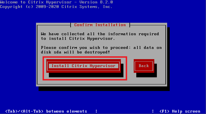 Citrix Hypervisor（XenServer）8.2 安装步骤