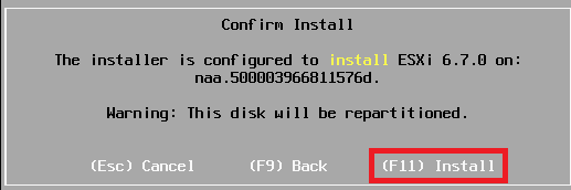 VMware ESXi 6.7 安装步骤
