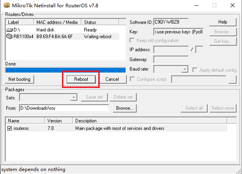 ROS 路由器刷机步骤