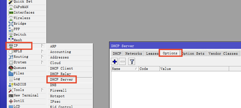 ROS 路由器配置 Option 43 完成华为 AP 无线终端上线