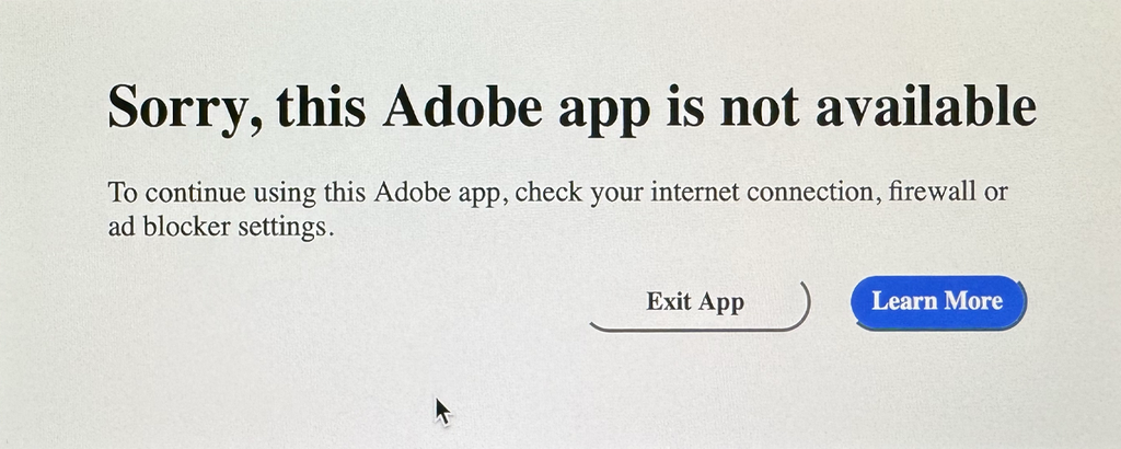 Photoshop 使用过程中提示 this Adobe app is not available